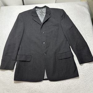 Axcess Claiborne Men's 42 Regular 100% Wool Suit Jacket Black/Gray Blazer 42R